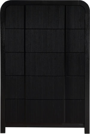 Fluted Black Chest 314Black-CH Meridian Furniture