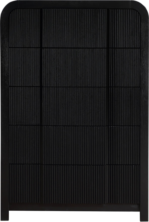Fluted Black Chest 314Black-CH Meridian Furniture