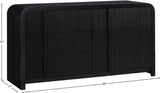 Fluted Black Dresser 314Black-D Meridian Furniture