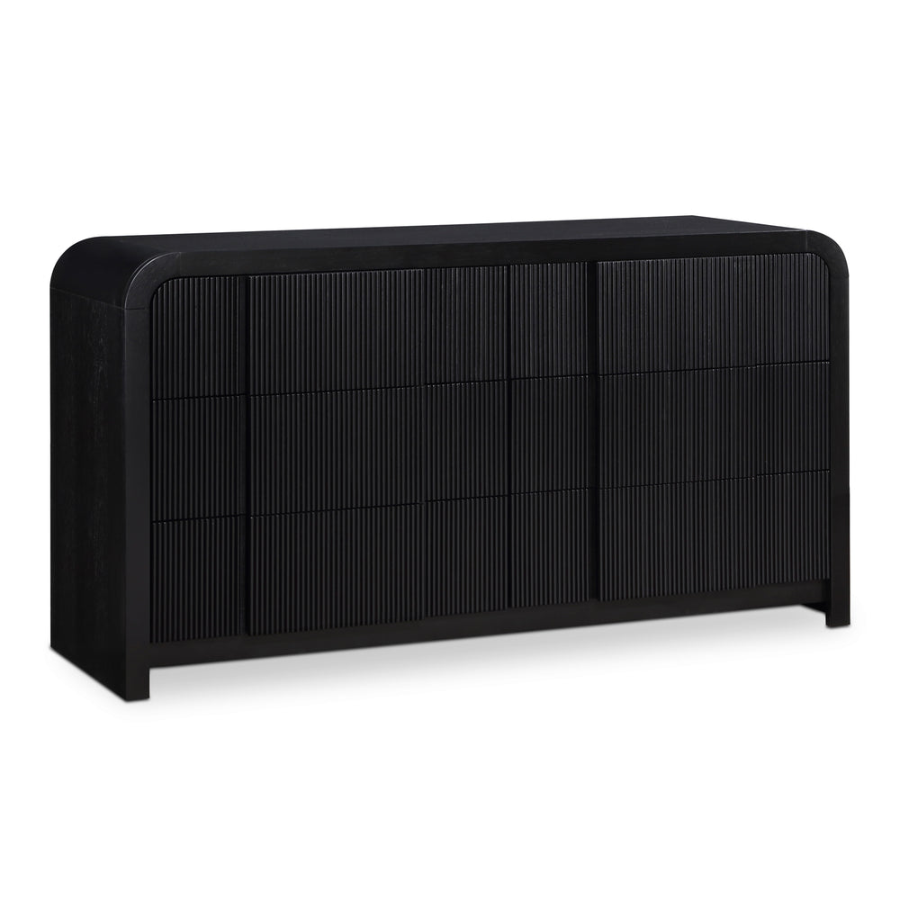Fluted Black Dresser 314Black-D Meridian Furniture