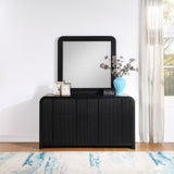 Fluted Black Mirror 314Black-M Meridian Furniture