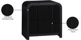 Fluted Black Night Stand 314Black-NS Meridian Furniture