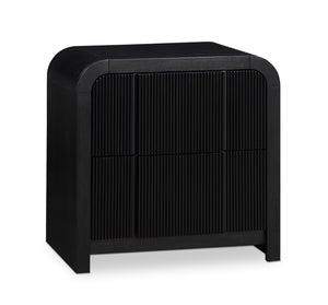 Fluted Black Night Stand 314Black-NS Meridian Furniture