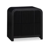 Fluted Black Night Stand 314Black-NS Meridian Furniture