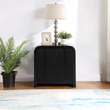 Fluted Black Night Stand 314Black-NS Meridian Furniture