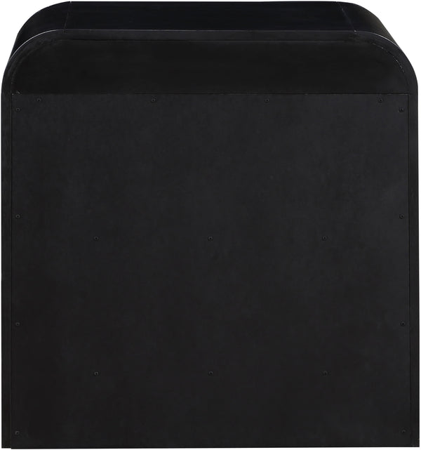 Fluted Black Night Stand 314Black-NS Meridian Furniture