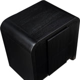 Fluted Black Night Stand 314Black-NS Meridian Furniture