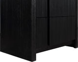 Fluted Black Night Stand 314Black-NS Meridian Furniture