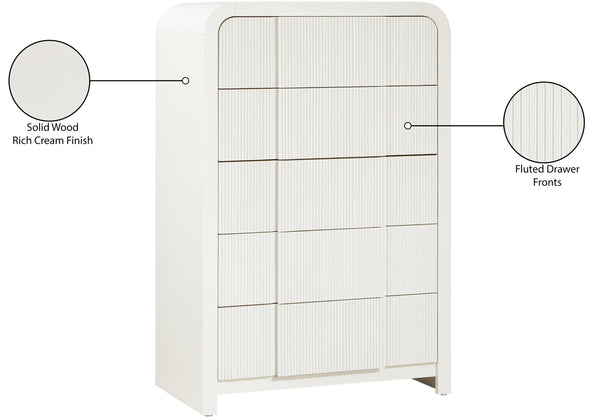Fluted Cream Chest 314Cream-CH Meridian Furniture
