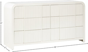 Fluted Cream Dresser 314Cream-D Meridian Furniture