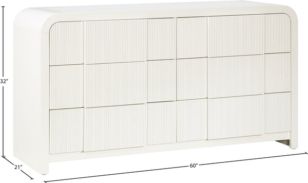 Fluted Cream Dresser 314Cream-D Meridian Furniture