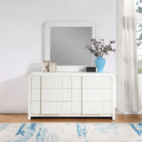 Fluted Cream Mirror 314Cream-M Meridian Furniture
