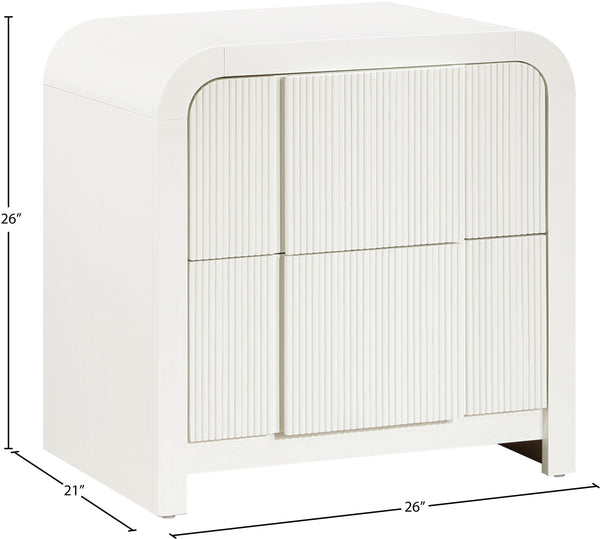 Fluted Cream Night Stand 314Cream-NS Meridian Furniture