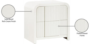 Fluted Cream Night Stand 314Cream-NS Meridian Furniture
