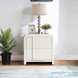 Fluted Cream Night Stand 314Cream-NS Meridian Furniture