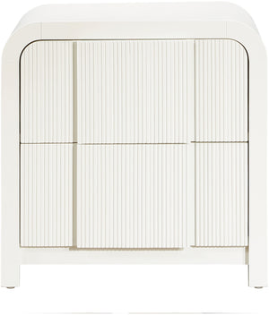 Fluted Cream Night Stand 314Cream-NS Meridian Furniture