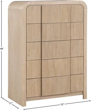 Fluted Natural Chest 314Natural-CH Meridian Furniture