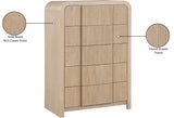 Fluted Natural Chest 314Natural-CH Meridian Furniture