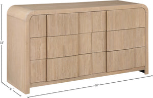 Fluted Natural Dresser 314Natural-D Meridian Furniture