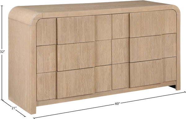 Fluted Natural Dresser 314Natural-D Meridian Furniture