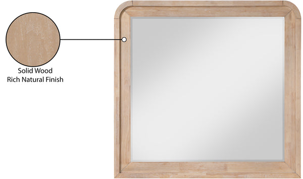 Fluted Natural Mirror 314Natural-M Meridian Furniture