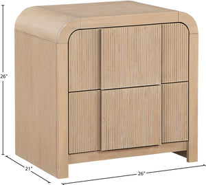 Fluted Natural Night Stand 314Natural-NS Meridian Furniture