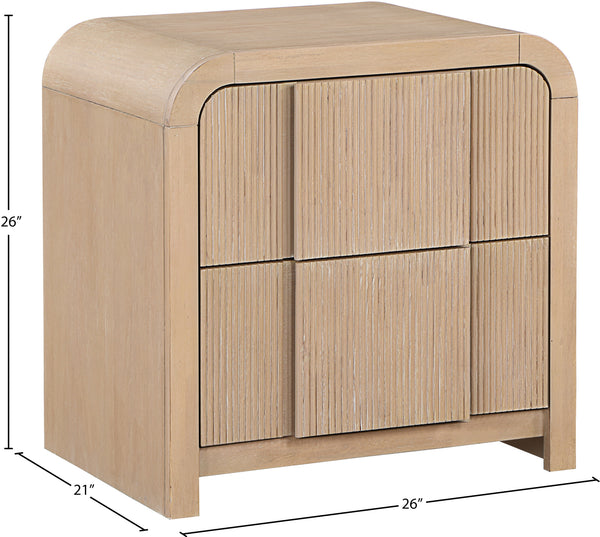 Fluted Natural Night Stand 314Natural-NS Meridian Furniture