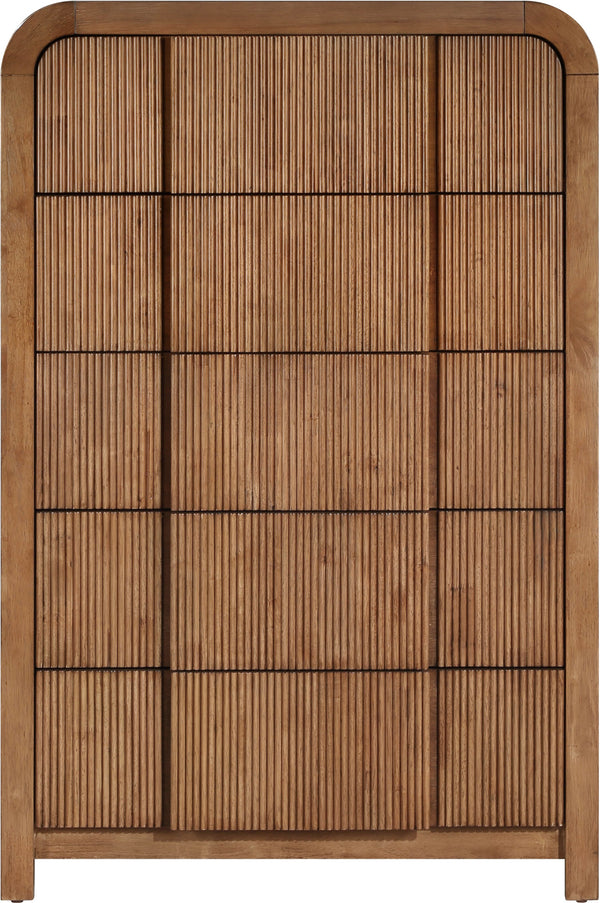 Fluted Walnut Chest 314Walnut-CH Meridian Furniture