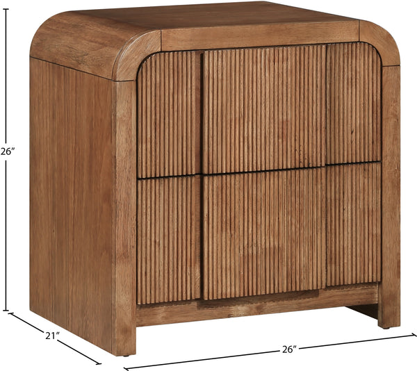 Fluted Walnut Night Stand 314Walnut-NS Meridian Furniture