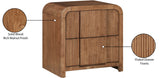 Fluted Walnut Night Stand 314Walnut-NS Meridian Furniture