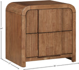 Fluted Walnut Night Stand 314Walnut-NS Meridian Furniture