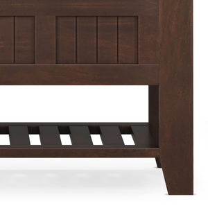 English Elm Acadian Solid Wood Entryway Bench with Lift-Top Storage & Shelf, Brunette Brown Finish, 48" B136P203423