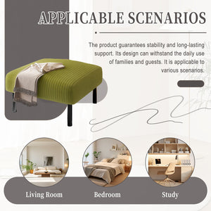 English Elm UNITED Corduroy Ottoman Footstool with Sturdy Frame, Soft Padded Seat, Versatile Living Room Stool Olive Green W1568P307256