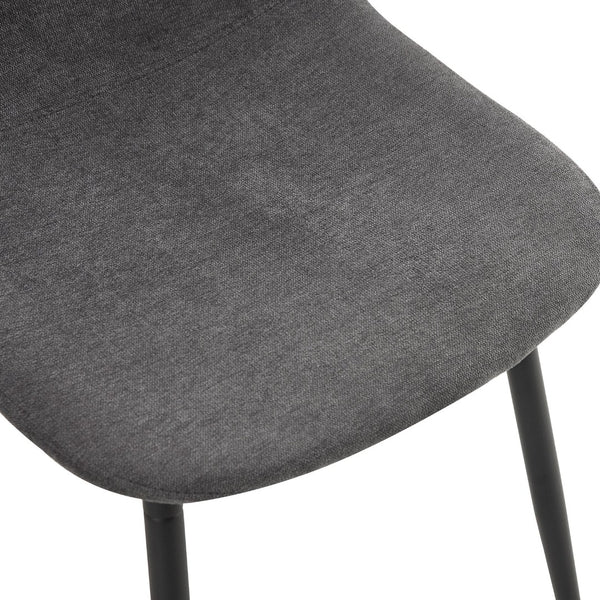 English Elm Table and Chair Set Marble Look Glass Top Modern Dining for Six with Gray Linen Seats W1151S04625