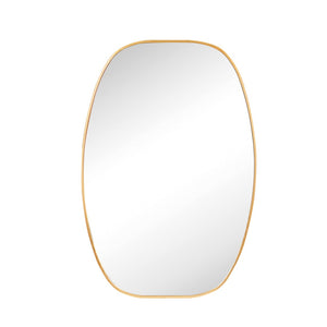 English Elm 24x36 Matte Metal Framed Oval Wall Mirror with Hd Glass for Bath or Entryway Gold W2203P474695