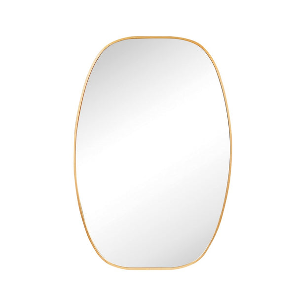 English Elm 24x36 Matte Metal Framed Oval Wall Mirror with Hd Glass for Bath or Entryway Gold W2203P474695