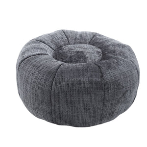 English Elm UNITED Cloud-Luxe Chenille Memory Foam Bean Bag Chair with Ottoman and Pillow for Ultimate Comfort Gray W1568P361697