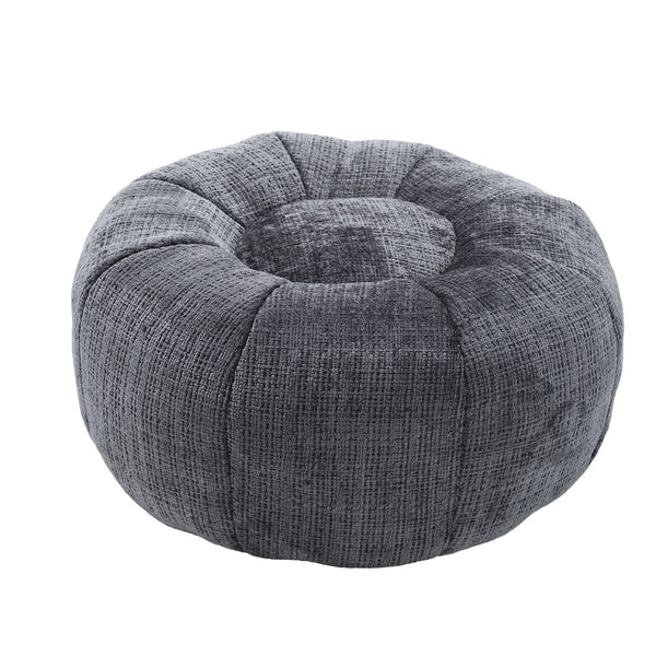 English Elm UNITED Cloud-Luxe Chenille Memory Foam Bean Bag Chair with Ottoman and Pillow for Ultimate Comfort Gray W1568P361697