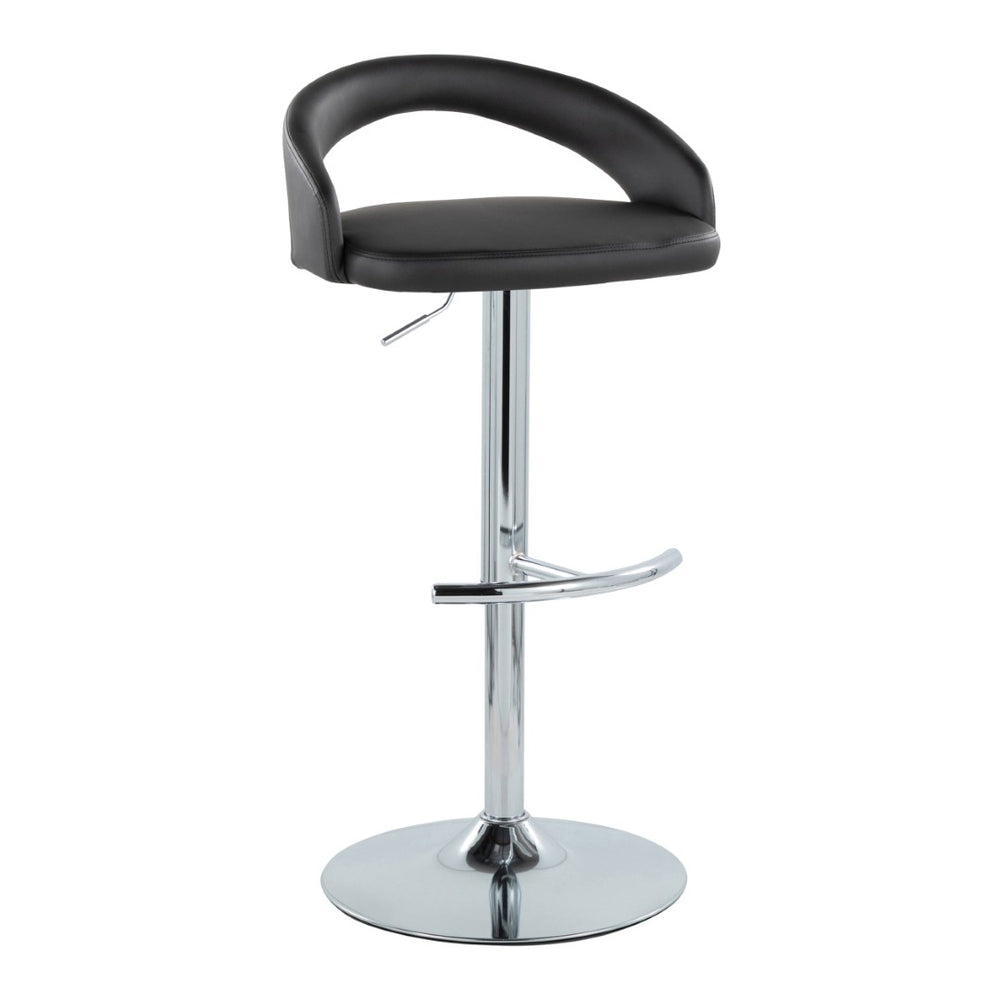English Elm Adjustable Swivel Barstools Chrome Base Faux Leather Seat Kitchen Counter Set B202S01985