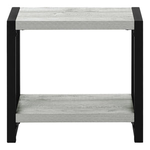 English Elm Accent Table Two Tier Narrow Black Laminate Metal Legs Modern Living Room Bedside B2710P218938