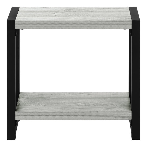 English Elm Accent Table Two Tier Narrow Black Laminate Metal Legs Modern Living Room Bedside B2710P218938