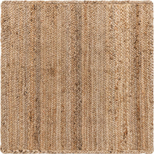 Unique Loom Natural Braided Jute Square Rug For Rustic Living Spaces - Durable, Organic Texture & Warmth Natural  3150059-unique-loom