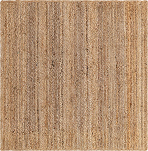 Unique Loom Natural Braided Jute Square Rug For Rustic Living Spaces - Durable, Organic Texture & Warmth Natural  3150061-unique-loom