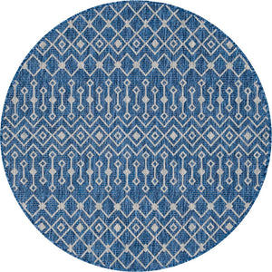 Unique Loom Blue Outdoor Trellis Runner - Stylish 2' X 8' Design For Patios And Garden Paths, Durable & Chic Blue  3150212-unique-loom