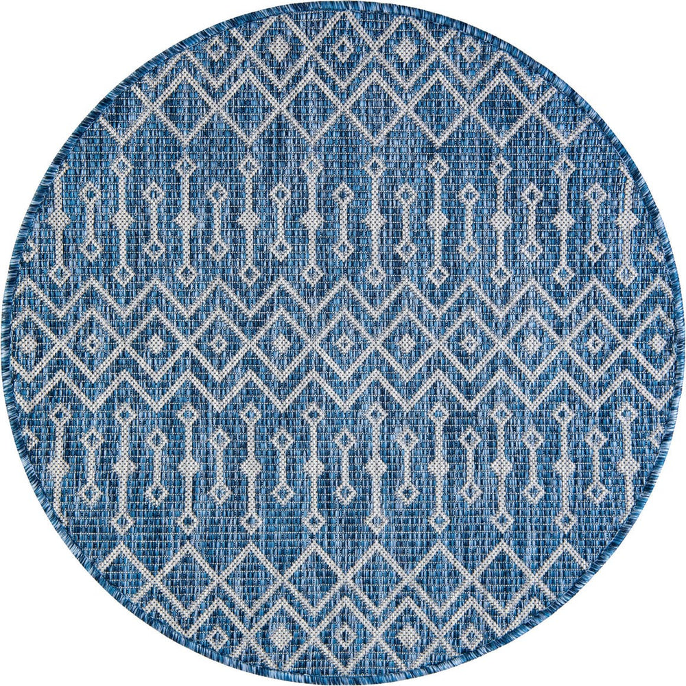Unique Loom Blue Outdoor Trellis Runner - Stylish 2' X 8' Design For Patios And Garden Paths, Durable & Chic Blue  3150212-unique-loom