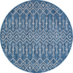 Unique Loom Blue Outdoor Trellis Runner - Stylish 2' X 8' Design For Patios And Garden Paths, Durable & Chic Blue  3150213-unique-loom