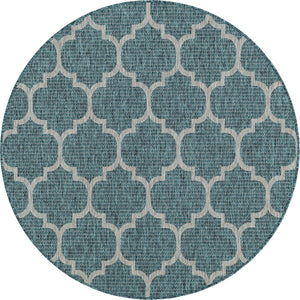 Unique Loom Teal Outdoor Trellis Rug - Geometric Design For Patios And Decks, Stylish And Durable Solution Teal  3152087-unique-loom