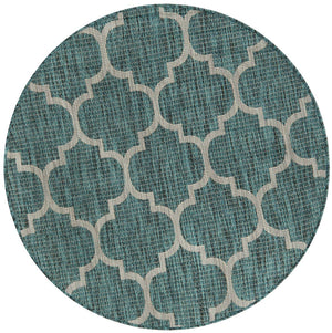 Unique Loom Teal Outdoor Trellis Rug - Geometric Design For Patios And Decks, Stylish And Durable Solution Teal  3152088-unique-loom
