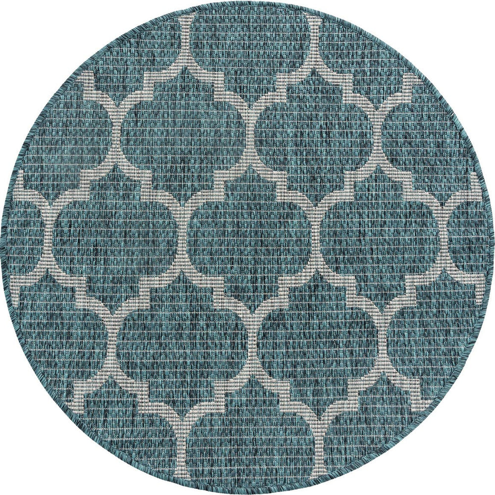 Unique Loom Teal Outdoor Trellis Rug - Geometric Design For Patios And Decks, Stylish And Durable Solution Teal  3152096-unique-loom