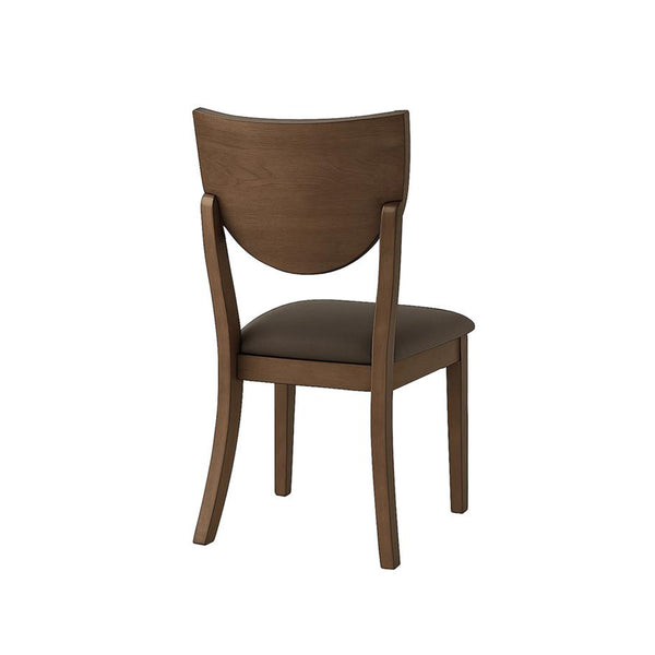English Elm Set of 2 Padded Walnut Fabric Dining Chairs with Curved Legs, Upholstered Comfort in Dark Chocolate B016P156865
